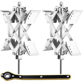 VEVOR Camper Wheel Chock Stabilizer، X على شكل RV Stabilizer Wheel Chock، مناسب لمساحة الإطارات من 1.5 بوصة إلى 10 بوصة، مجموعتان من حواجز العجلات مع مفتاح ربط السقاطة وحقيبة تخزين لشاحنات مقطورات السفر