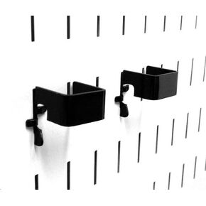 Wall Control Pegboard 1in x 1in C-Bracket Slotted Metal Pegboard Hook for Wall Control Pegboard and Slotted Tool Board – Black