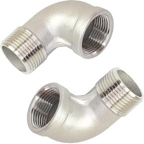 1/4" NPT Female x 1/4" NPT Male 90 Degree Street Elbow Stainless Steel 304 Threaded Cast Pipe Fitting（Pack of 1） in Saudi Arabia