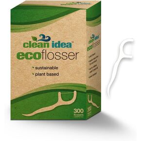 EcoFlosser 300 Picks - Charcoal Dental Floss Picks for Teeth Cleaning - Biodegradable Floss Picks - Dental Floss Picks - Plant Based - Vegan - Sustainable - Eco Friendly