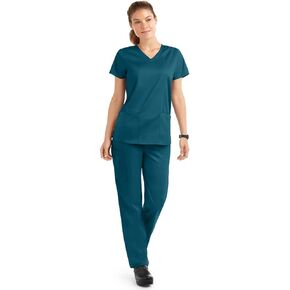 Strictly Scrubs Stretch Women’s Four Way Stretch Scrub Set (XS-3X, Petite and Tall, 15 Colors) - Includes V-Neck Top and Pant