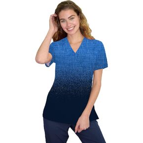 Women's Medical Nursing Ombre Scrub Uniform Print Top GT Performance