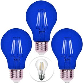 3 عبوات من مصابيح الإضاءة الأرجوانية LED ذات الشعيرة A19 - قاعدة E26 بقدرة 8 وات 75 وات مكافئة لمبات LED أرجوانية عتيقة، إضاءة زخرفية LED أرجوانية لتزيين الحفلات، الشرفة، المنزل، مصابيح إضاءة الهالوين in Kuwait
