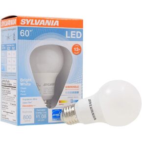 SYLVANIA A19 LED Light Bulb, 5.5W, 40W Equivalent, 13 Year, Dimmable, 450 Lumens. 2700K, Soft White - 1 Pack (74688)