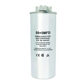 مكثف بدء دائري مزدوج التشغيل CBB65، 50+5 فائق التوهج 50/5 MFD ±5% 370 فولت/440 فولت تيار متردد، مكثف مركب للضاغط، محرك تيار متردد، تشغيل مروحة بدء المكثف، بارد/حرارة in Kuwait