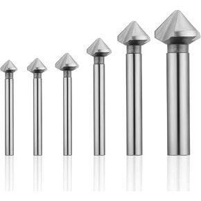 Fixinus 6-Piece Countersink Set Metal Hss 90° HSS Countersink Deburring Set with Titanium Coated and Precise Positioning Drill for Boring Board Insulation Plate - 6.3/8.3/10.4/12.4/16.5/20.5 mm in Saudi Arabia