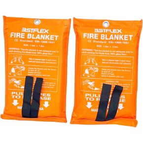 BSTFLEX بطانية حريق للمطبخ، بطانية حريق للطوارئ، غطاء أمان للبقاء على قيد الحياة في حالات الطوارئ للمطبخ، المدفأة، المستودع، الشواية، السيارة، المكتب، بطانية من الألياف الزجاجية 39 × 39 بوصة، 4 عبوات in Kuwait