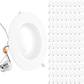 Sunco 4 Pack 5CCT Retrofit LED Recessed Lighting 6 Inch, 2700K/3000K/3500K/4000K/5000K Selectable, Dimmable Can Lights, Smooth Trim, 13W, 965 LM, Damp Rated - UL, FCC & RoHS in Kuwait