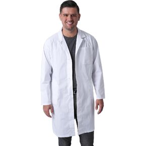 Hombury Professional White Lab Coats for Men and Women, long sleeve, Polyester cotton fabric
