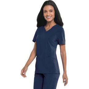 Urbane Performance Tailored Fit Super Stretch 3-Pocket Scrub Top for Women 9015