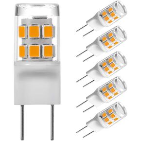 SSQY G8 مصباح LED، G8 GY8.6 قاعدة ثنائية الدبوس، 3 وات 120 فولت 20 وات 35 وات لمبة بديلة هالوجين لإضاءة المطبخ تحت المنضدة، ضوء تحت الخزانة، ضوء عفريت ضوء النهار الأبيض 6000 ك (5 عبوات)