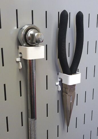 Wall Control Pegboard 1in x 1in C-Bracket Slotted Metal Pegboard Hook for Wall Control Pegboard and Slotted Tool Board – Black in Saudi Arabia
