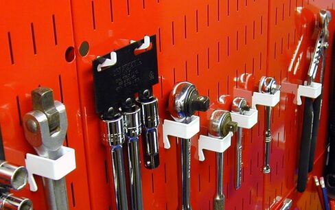 Wall Control Pegboard 1in x 1in C-Bracket Slotted Metal Pegboard Hook for Wall Control Pegboard and Slotted Tool Board – Black in Saudi Arabia
