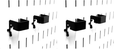 Wall Control Pegboard 1in x 1in C-Bracket Slotted Metal Pegboard Hook for Wall Control Pegboard and Slotted Tool Board – Black in Saudi Arabia
