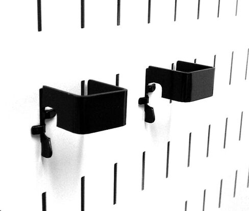 Wall Control Pegboard 1in x 1in C-Bracket Slotted Metal Pegboard Hook for Wall Control Pegboard and Slotted Tool Board – Black in Saudi Arabia