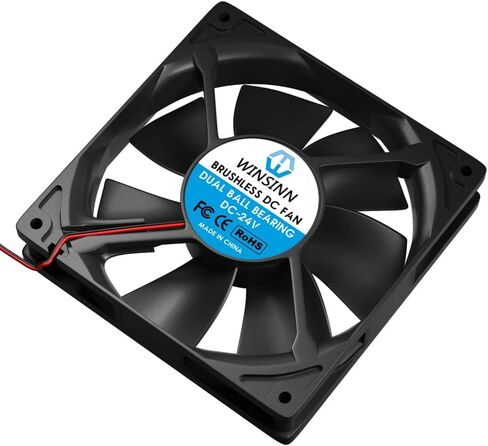 WINSINN 120mm Fan 24V Dual Ball Bearing Brushless 12025 120x25mm for Cooling PC Computer Case CPU Coolers Radiators - 2Pin in Saudi Arabia