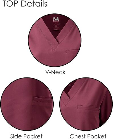 Dagacci الزي الطبي للجنسين 4-Way Stretch Scrubs Set Top Scrubs Medical Scrubs Set in Kuwait