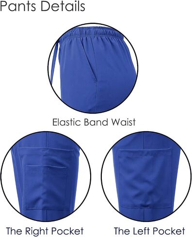 Dagacci الزي الطبي للجنسين 4-Way Stretch Scrubs Set Top Scrubs Medical Scrubs Set in Kuwait