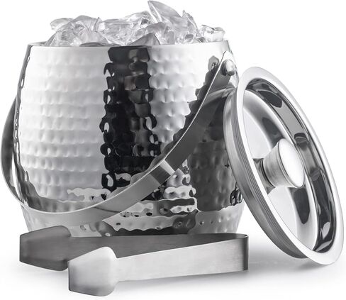 دلو ثلج مطروق بيضاوي الشكل مع ملاقط سعة 3 كوارت in Kuwait