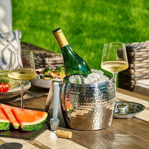 دلو ثلج مطروق بيضاوي الشكل مع ملاقط سعة 3 كوارت in Kuwait