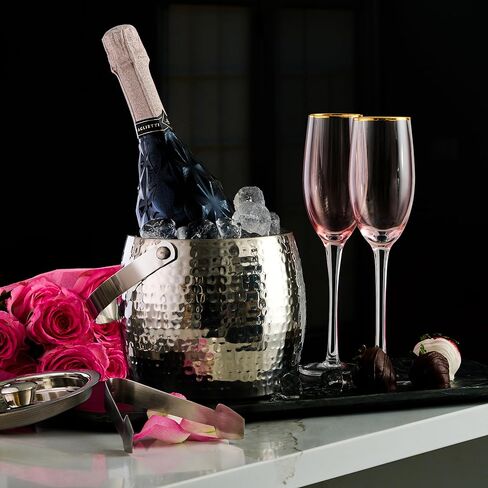 دلو ثلج مطروق بيضاوي الشكل مع ملاقط سعة 3 كوارت in Kuwait