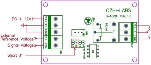 CZH-LABS DIN وحدة مرحل مقارنة الجهد الكهربي للسكك الحديدية، DC12V، مرحل SPDT 10Amp. in Kuwait