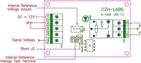 CZH-LABS DIN وحدة مرحل مقارنة الجهد الكهربي للسكك الحديدية، DC12V، مرحل SPDT 10Amp. in Kuwait