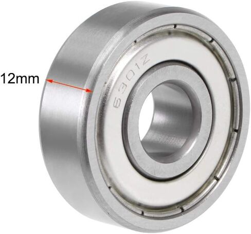 Pnzxi 5 قطعة 6301ZZ 12x37x12 مللي متر 6301Z 6301 الكرات الأخدود العميق منخفضة الضوضاء مزدوجة محمية تحمل الصلب in Kuwait