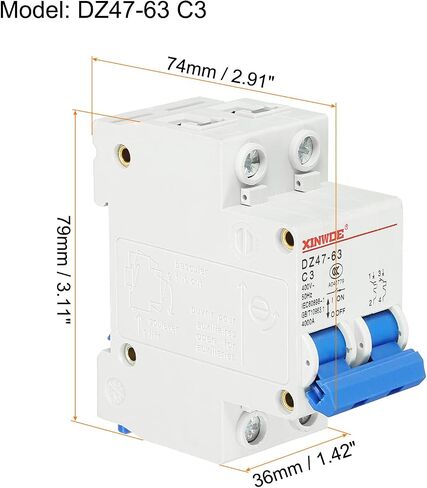 Rebower Miniature Circuit Breaker Low-Voltage 2 Poles 3A 230/400V for Household Circuit Breaker Overload Protection in Saudi Arabia