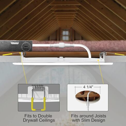 نوات | 6 عبوات | إضاءة LED غائرة 3 بوصة، يمكن اختيارها 2700K/3000K/3500K/4000K/5000K، 8 وات، 500 لومن، إضاءة سفلية LED قابلة للتعتيم، تصنيف IC، تصنيف رطب، صندوق توصيل معدني، مصباح سقف CRI 90 in Kuwait