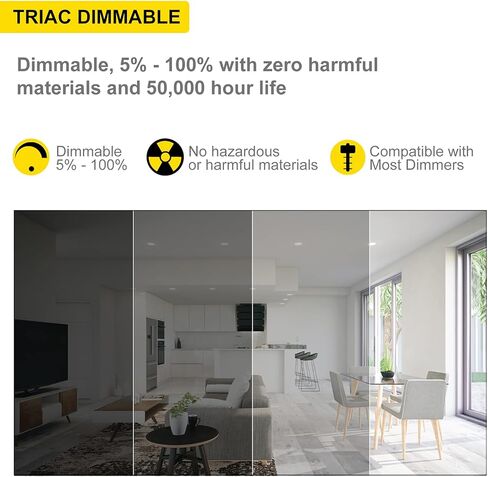 نوات | 6 عبوات | إضاءة LED غائرة 3 بوصة، يمكن اختيارها 2700K/3000K/3500K/4000K/5000K، 8 وات، 500 لومن، إضاءة سفلية LED قابلة للتعتيم، تصنيف IC، تصنيف رطب، صندوق توصيل معدني، مصباح سقف CRI 90 in Kuwait