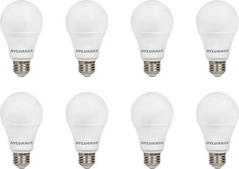 لمبة الإضاءة SYLVANIA LED A19، ما يعادل 100 وات، كفاءة 16 وات، قابلة للتعتيم، 1600 لومن، متجمد، 5000 ك، ضوء النهار - 4 عبوات (40739) in Kuwait