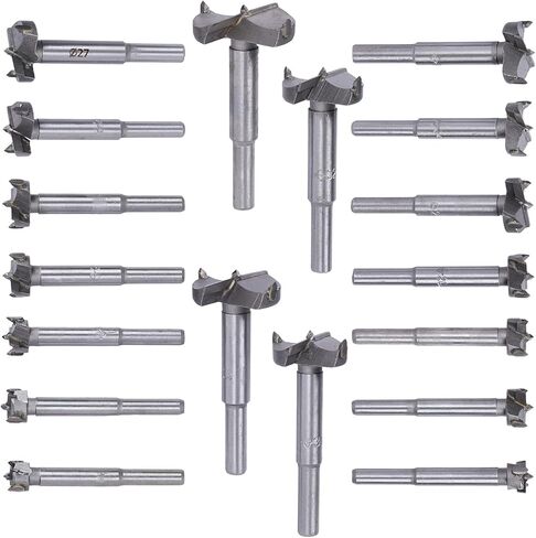 لقم مثقاب فورستنر لاعمال النجارة من خليط معدني من الكربيد لاعمال النجارة واداة قطع الثقوب للخشب الرقائقي والبلاستيك 11/20~1-4/7 انش، 18 قطعة in Kuwait
