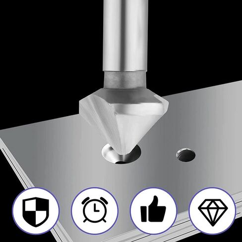 Fixinus 6-Piece Countersink Set Metal Hss 90° HSS Countersink Deburring Set with Titanium Coated and Precise Positioning Drill for Boring Board Insulation Plate - 6.3/8.3/10.4/12.4/16.5/20.5 mm in Saudi Arabia