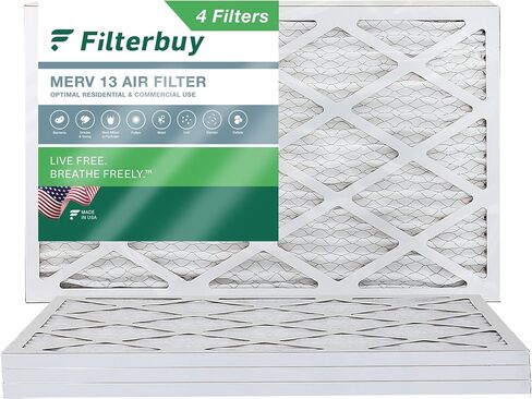 AFB Platinum MERV 13 20x30x1 فلتر هواء فرن التيار المتردد المطوي. عبوة من 4 مرشحات. تم إنتاجه بنسبة 100% في الولايات المتحدة الأمريكية. in Kuwait