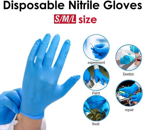 AdvanCare Disposable Nitrile Exam Gloves ANBM10014, Powder Free & Latex Free, Medical Grade (Blue, Small (10 Pack)) in Saudi Arabia