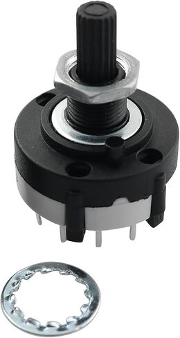 LQ Industrial 3pcs RS26 1P12T نطاق التبديل قناة التبديل الروتاري محدد التبديل، 1 القطب 12 موقف اختيار واحد سطح السفينة الفرقة قناة الروتاري التبديل محدد، أسود in Saudi Arabia