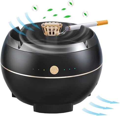 منفضة سجائر 2 في 1 متعددة الوظائف لتنقية الهواء من بورسابي، قابلة لاعادة الشحن بمنفذ USB، منفضة سجائر منزلية بدون دخان، منفضة رماد محمولة للاستخدام الداخلي والمنزل والمكتب in Kuwait