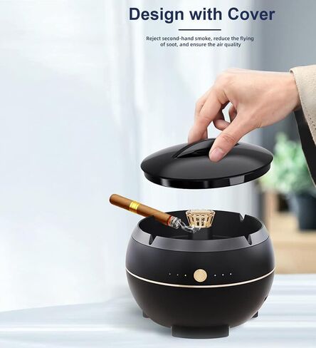 منفضة سجائر 2 في 1 متعددة الوظائف لتنقية الهواء من بورسابي، قابلة لاعادة الشحن بمنفذ USB، منفضة سجائر منزلية بدون دخان، منفضة رماد محمولة للاستخدام الداخلي والمنزل والمكتب in Kuwait