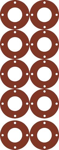 Sterling Seal CFF7175.750.031.300X10 7175 50-60 Durometer Full Face Gasket, 3/4" Pipe Size, 1/32" Thick, Pressure Class 300#, 1.06" ID, Polymer/Polydimethysiloxane/Silicone (Pack of 10) in Saudi Arabia