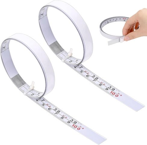 2 Pack Measure Tape with Adhesive Backing,39'' Left to Right Metal Self-Adhesive Measuring Tape Sticky Measure Tape Double Scale Sticky Tape Measure Workbench Ruler for Woodworking,Saw,Drafting Table in Saudi Arabia