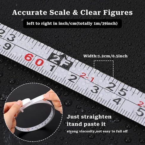 2 Pack Measure Tape with Adhesive Backing,39'' Left to Right Metal Self-Adhesive Measuring Tape Sticky Measure Tape Double Scale Sticky Tape Measure Workbench Ruler for Woodworking,Saw,Drafting Table in Saudi Arabia