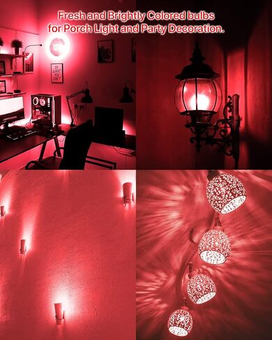 ORALUCE Blue Porch Light Bulb 40 Watt Equivalent,A15 LED Bulbs for Halloween Christmas Party Decoration and Lighting,Colored Light Bulb with E26 Base,5W 450LM Non-Dimmable,6 Pack. in Kuwait