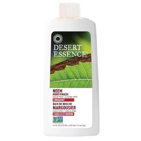 Desert Essence Neem Cinnamint Mouthwash 16 fl oz - Non-GMO, Gluten Free, Vegan, Cruelty Free, Sugar Free, Alcohol Free - Eco-Harvest Tea Tree Oil - Ayurvedic Neem - in Saudi Arabia