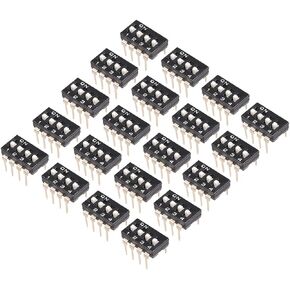 uxcell 20 Pcs Black DIP Switch 1 2 3 4 Positions 2.54mm Pitch for Circuit Breadboards PCB in Saudi Arabia