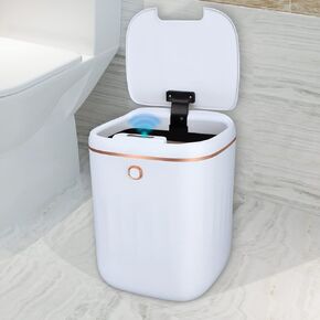 سلة مهملات WIYYH بدون لمس مع غطاء - سلة مهملات ذكية سعة 4.5 جالون أوتوماتيكية، سلة مهملات بمستشعر الحركة، سلة مهملات للحمام والمطبخ والمكتب وغرفة النوم والحمام RV in Kuwait