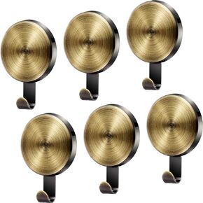 Jetec 6 Pcs Magnetic Hooks for Fridge Magnetic Wreath Hanger Reliable Neodymium Magnetic Hooks for Christmas Kitchen, Office and Garage Door Decoration(Gold)