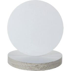 ديرباي الواح كيك دائرية من الورق المقوى مقاس 10 انش من 50 قطعة، طبق كيك مطلي مقاوم للدهون للاستعمال مرة واحدة، ابيض، سمك 1/25 انش in Kuwait