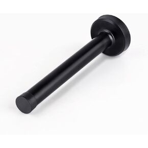 Door Stops, 5 Inch Long Door Stopper, Wall Mount, Heavy Duty Solid Black Doorstop Brushed Stainless Steel with Soft Rubber Bumper Tips