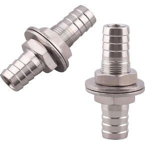 تركيبات الخراطيم الشائكة تركيب الحاجز 3/8 بوصة من الفولاذ المقاوم للصدأ تركيب الحاجز من خلال السائبة الحاجز المستقيم السداسي الاتحاد بارب المناسب دلو الحاجز 2 في العبوة in Kuwait